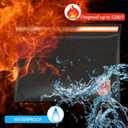 Fireproof Document Bag 2200F/5200F, 1511"with Zipper and Reflective Strip,Heat Insulated Fireproof/Waterproof Bag for Cash, Documents and Valuables, Large Black-5200F