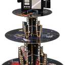 3 Tiers Movie Night Cupcake Stand Movie Cardboard Cupcake Holder Movie Birthday Party Decorations for Movie Night Themed Birthday Party Desserts Supplies Decorations