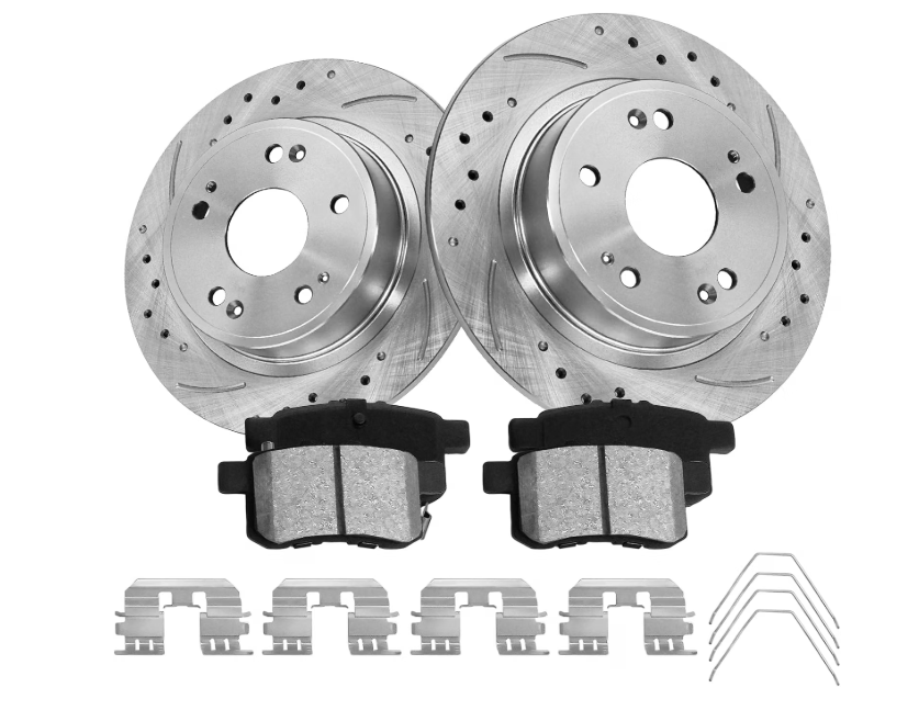 Anpulsero Brake Pads And Rotors Kit Rear Compatible with 2008-2017 Honda Accord, 2009-2014 Acura TSX, Automotive Replacement Brake Kits 31479 D1451-8447 Drilled And Slotted Rotors 281.7mm(11.1in)