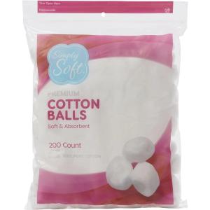 4 x Simply Soft 888277681937 Cotton Balls 200 Count Ss Jumbo .65G