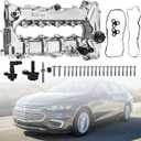 25204723 Aluminum Engine Valve Cover Kit Compatible with Chevy Malibu Cruze Trax and Fits for Buick Encore 2016-2022 1.4L 1.5L Replace# 74314ZFMP 98MC22G 12636177