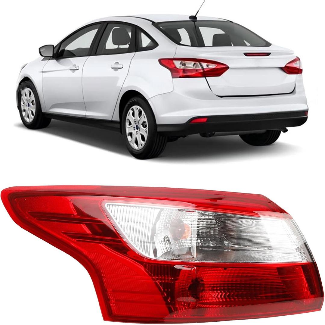 Driver Left Side Tail Light Compatible With 2012-2014 Ford Focus Sedan FO2818151 Rear Out Brake Lamp FO2818151C P68078 DM5Z13405E FO2818151D FO2818151N