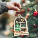 3 x Hanukkah Gifts 2025, Jewish Gifts for Women, Men, Double Layers Hanukkah Wooden Ornament for Jewish Christmas Decorations, Unique Chanukah Gift for Friends, Neighbors, Mom, Dad