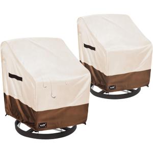 Outdoor Chair Covers 2 Pack, (33W x35D x38H inches)100% Waterproof Heavy Duty Patio Furniture Covers ,Outdoor Furniture Covers Waterproof for Patio Chair Covers,Beige&brown