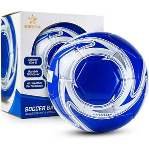 Western Star Soccer Ball Helix- Size 3 4 5 - Official Match Grade Soccer Balls - Attractive and Durable Design