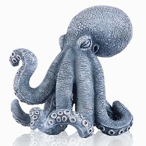 DOVDOV Black Octopus Decorative Sculpture, Modern Art Octopus Sculpture, Coastal-Themed Home Decor, Suitable for Office Bookshelves, Living Room Coffee Tables, and Entryway Decor.