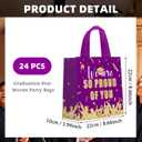 Infankey 24 Pieces Graduate Gift Bags Graduation Party Favor Gifts Non Woven Wrapping Bags for Graduation Season Theme Party Supplies Decoration (Purple Gold), 24 count