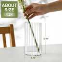 12pcs Stripe Glass Cylinder Vases for Centerpieces, 6 Inch Tall Flower Vase for Wedding Decorations, Hurricane Vases Floating Candle Holder for Table Centerpiece Wedding Home Décor