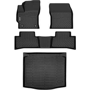 GINOWY-Floor Mats & Cargo Liner for 2020-2025 Toyota Corolla Cross, All Weather Car Mats Rubbe Liners for Toyota Corolla Cross Cargo Trunk Mat Trunk Liner (For 2020-2025 Corolla Cross)