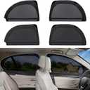 ZATOOTO Car Window Shade 4Pack Side Window Sunshade Single Layer Ventilation & Visibility & Sunshade Car Window Cover for UV Rays Magnet Reinforced for Non-Slip Travel with Bug Free(B Shape for Rear)
