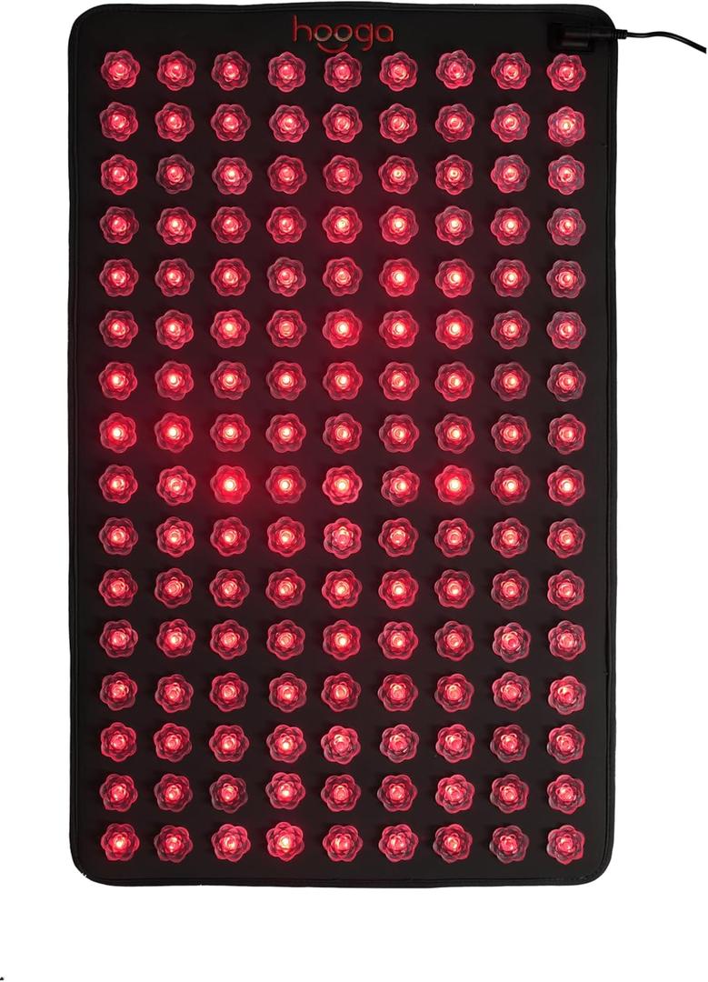 Red Light Therapy Acupressure Spike Mat with Heat, 144 LEDs, 100mW/cm Irradiance, 660nm & 850nm, Pain Relief, Muscle Recovery, Back Pain Therapy, 15-Min Timer, Safe, Easy to Clean, Includes Pillow