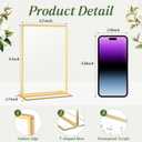 20 Pack Gold Acrylic Sign Holders 4x6 Inch, Double Sided Vertical Stand Clear Picture Frames, Table Menu Display Holders for Wedding Table Numbers, Restaurant Signs, Party and Office Photos
