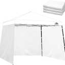 FLAGLY Slant Leg Canopy Sidewall 3 Pack 300D Waterproof Attachable Tent Wall for 12x12ft / 10x10ft Canopy, Privacy Shade for Outdoor Events, Vendor Booths (Tent Not Included, 10-12ft)