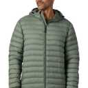 32 Degrees Heat Men’s Lightweight Packable Hooded Jacket – Water Resistant Travel Puffer, Color Sea Spray, XL