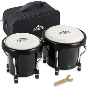 EASTROCK Bongo Drum 4 and 5 Bongos Set for Adults Kids Beginners Professionals Tunable Wood Hand Drum Percussion Instruments With Tuning Wrench(Black)