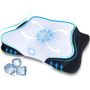 SUPA MODERN Cooling Cervical Neck Pillow for Sleeping, Contour Side Sleeper Pillow for Adults, Ergonomic Memory Foam Orthopedic Neck Pain Relief, Stomach Sleeping with Luxury Cool Cover (Black and White)