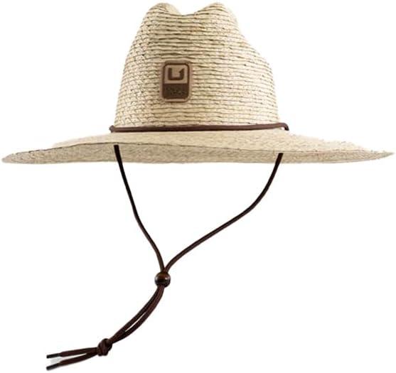 HUK Men's Crushable Straw Hat, Packable Wide Brim Fishing & Beach Hat for Men (Beige, One Size)