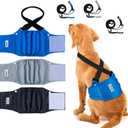 Dono Washable Belly Bands for Male Dogs 3 Pack, Reusable Dog Diapers, Super-Absorbent Doggie Puppy Male Wraps, Blue Black Gray, X-Small (X-Small (NewBorn 7''-8'')
