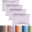 King Pillow Cases Set of 4 - Ultra Soft Hotel Quality Pillowcase Covers - Comfy, Cozy & Wrinkle Free - Shrinkage and Fade Resistant - Machine Washable Pillow Protectors - 4 Piece Set - Light Lavender