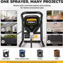 Airless Paint Sprayer, 3300PSI Electric Paint Sprayer, Adjustable Pressure | 750W Electric Airless Sprayer with Extension Rod For Smooth Coating Wall, Fence, Decks & Furniture, Even Painting And Cleanup