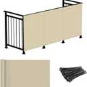 Windscreen4less 3'x12' Deck Balcony Privacy Screen for Deck Pool Fence Railings Apartment Balcony Privacy Screen for Patio Yard Porch Chain Link Fence Condo with Zip Ties Beige