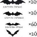 4 x Bobobag 120 Pcs 3D Bats Halloween Decorations,Halloween Wall Decor 4 Sizes Black Bats Sticker for Wall Window