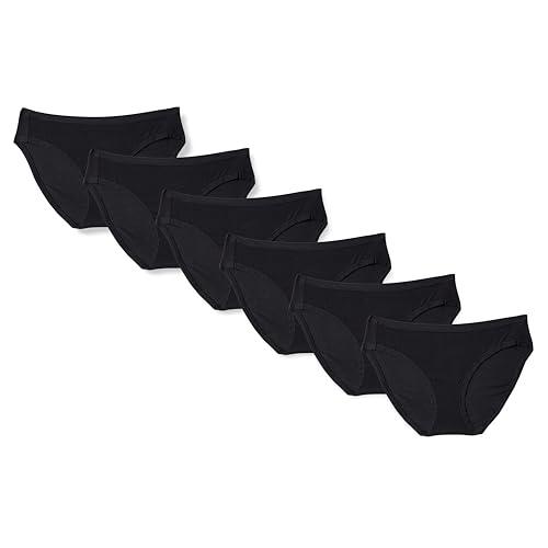 Amazon Essentials Women's Cotton Bikini Brief Underwear , Pack of 5, Black, Size 4X