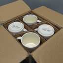 theterra Ceramic Coffee Mugs Set of 4, 14.2oz Handmade Coffee Cups with Handle for Latte, Tea, Milk, Beer, Hot Cocoa, Bright White