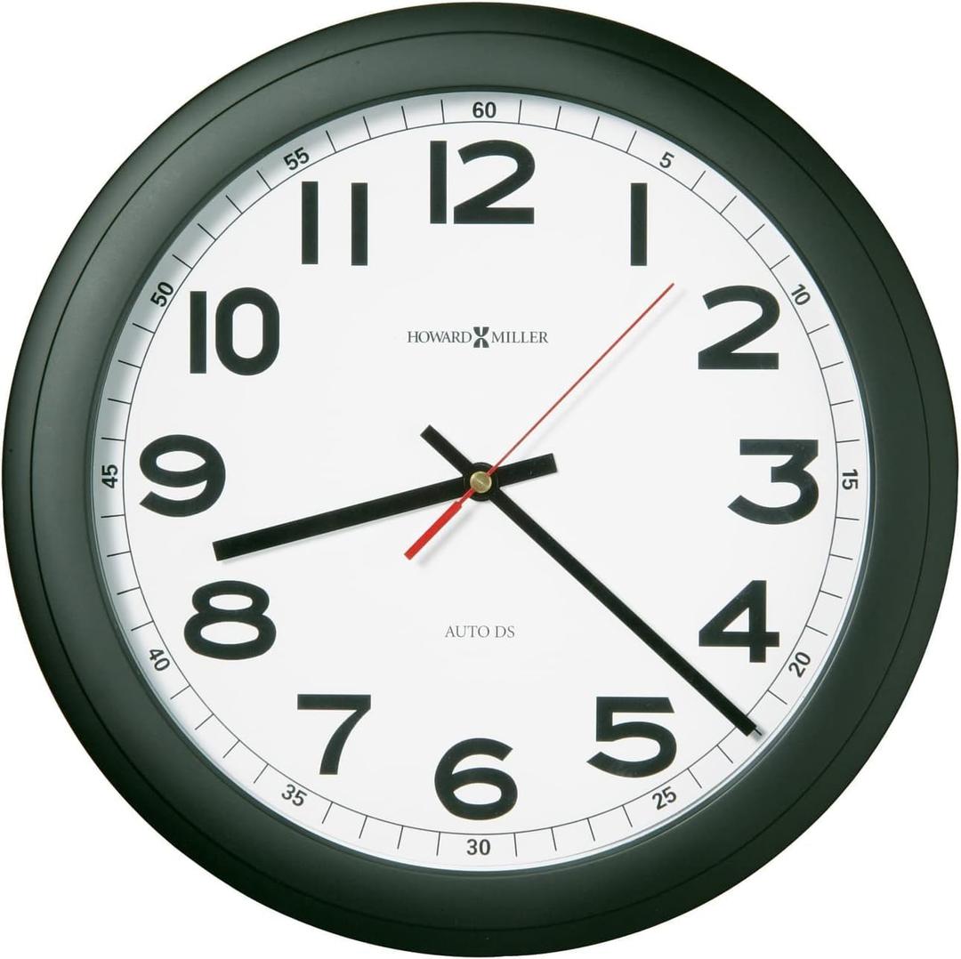 Howard Miller Firth Wall Clock II 549-680  Modern with Quartz, Auto Daylight Savings Time