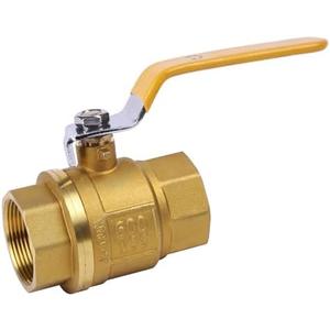 YADIAN 1-1/2" Full Port Brass Ball Valve with Heavy Duty Yellow Vinyl Insulation Handle, Water Shut Off Ball Valve 1-1/2inch, NPT Female x Female Thread, 600 WOG (1-1/2'' NPT, Pack of 1）