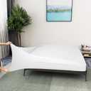Box Spring Cover King/Cal King Size - Jersey Knit & Stretchy Wrap Around 4 Sides Bed Skirt for Hotel & Home, White