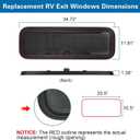 New Breathable RV Window for Rainy Days, 35" x 12" Tinted RV Window with Net Screen and Trim Ring, Fit for 2" Thickness Wall, DOT Approved, Small Opening Angle for Anti-Theft