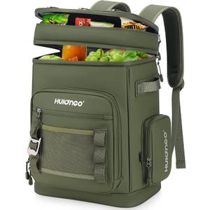 Large Waterproof Insulated Cooler Backpack for Men & Women, Leak Proof Cooler Backpack for Camping, Beach, Fishing, Picnic, Travel, Outdoor, 30L, 48Cans (green)