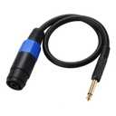 1/4 Mono Speaker Cable - 50cm/0.5FT Speakon to 1/4 TS Plug Audio Adapter for DJ/PA Speaker