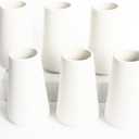 YANLING 6 Pack White Ceramic Vases for Home Decor, 6 Inch Modern Centerpieces for Pampas Grass, Table, Boho Flowers Decor