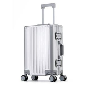YYW 100% Aluminium Alloy Suitcase, 20 Inch Carry On Suitcase with TSA Lock (Silver, Carry On 20-Inch)