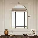 AMOISE Arched Mirror for Bathroom, 2Pack 30"x20" Gold Vanity Bathroom Mirror for Over Sink, Metal Framed with HD Shatter-Proof Glass for Entryway, Living Room,Bedroom