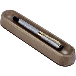 BENECREAT Walnut Wood Pen Tray, Long Oval Wooden Pencil Holder, Wooden Desktop Organizer Rest, Office and School Supplies, Gift for Student Teacher Writer(Coffee, 7.9x1.8x0.9 inch)