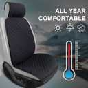 BOPUOVRE Linen Car Seat Covers Front Seat Covers Breathable Cloth Fabric Car Seat Protector - Universal Fit for Cars, Vans, SUVs, Trucks - 2 Units - Black