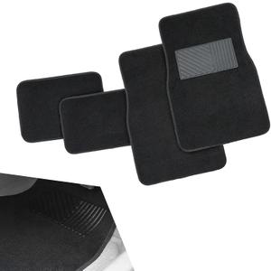 gunroil 4 PCS Car Mat Kit, 65 cm x 43.5 cm + 30 cm x 43.5 cm Flame Retardant PVC Non-Slip Curve Protection Mat, Vehicle Modification Replacement Accessories, for Most SUVs, Cars (Black)