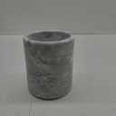 HillSpring Large Marble Kitchen Utensil Holder for Countertop, Tool Organizer with Protective Padded Base, Farmhouse Decor Gift, Wine Chiller Bucket, 6.4", Grey