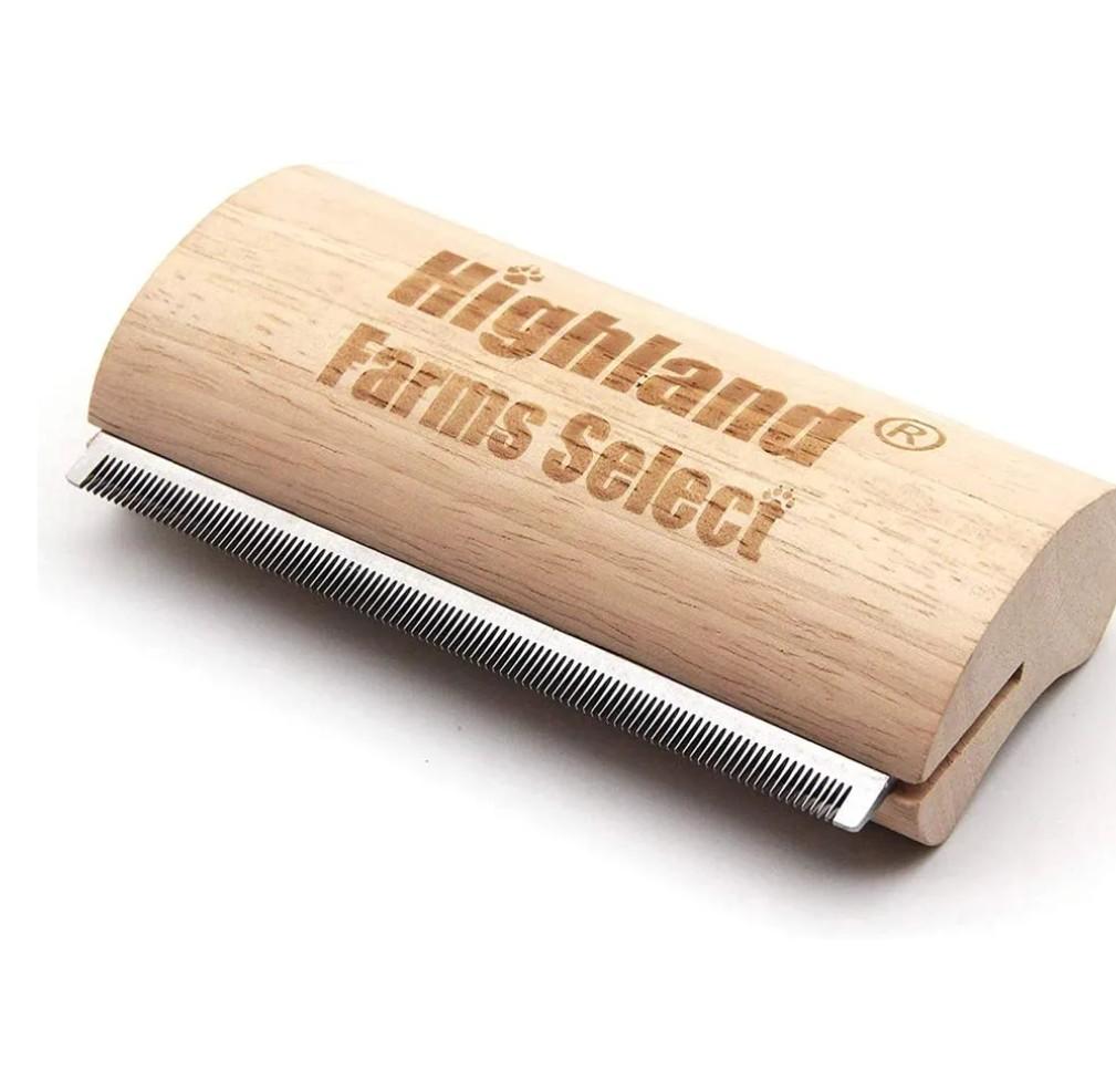 Deshedding Grooming Tool for Dogs, Cats & Horses, Ergonomic Design Wood Groom Brush, Professional Pet Groomer, Painlessly Remove for Short & Long Hair, Fur & Dirt - 5 Inches