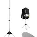 Foldable Garment Steamer Stand with Ironing Gloves for Clothes,Adjustable Steamer Rack with Two Clips for Suit Shirt Overcoat Vest,Steam Iron Stand for Bedroom Cloakroom,Steamer Hanger for Travel