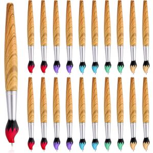 20 Pieces Paintbrush Pen Bamboo Brush Shape Ballpoint Pen Novelty Retractable Paintbrush Ink Pens for Art Activities School Stationery House Warming Parties Christmas Halloween Near Year Gift