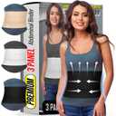 Abdominal Binder for Women & Men Post Surgery Recovery, 9 inch 3 Panel Waist Compression Band, Wrap Support for Bariatric, Belly, Stomach, Postpartum, Hernia, Latex-free, Breathable Fabric. Black L-XL