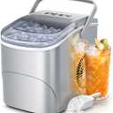 Ice Makers Countertop,26Lbs/24H,9 Cubes in 6 Mins,Portable Ice Maker Machine with Self-Cleaning,2 Sizes of Bullet Ice,Perfect for Home Kitchen(Grey)