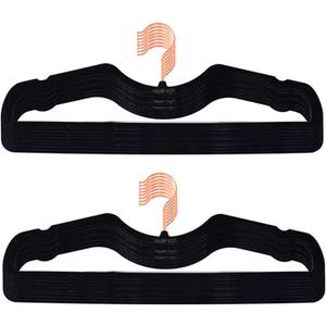 Velvet Hangers 50 Pack, Ultra Slim & Short Neck Hanger, 360 Swivel Hook, Space Saving Durable Non-Slip Felt Hangers,Black a