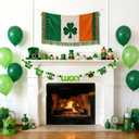 2 x 8.2Ft Felt St. Patrick's Day Garland Shamrock Lucky Pom Pom Banner for Mantle Home Window Irish Themed Party Decor