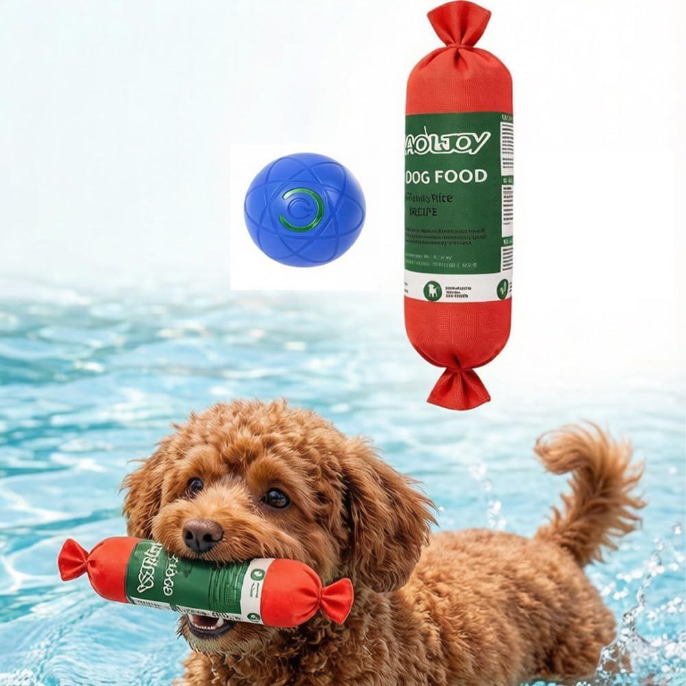 Dog Water Toy Fetch Toys for Dogs Swim Toys for Pool Beach with Electric Ball USB Rechargeable Teeth Cleaning Anxiety Relief Puppy Training for Small Medium Large Dogs Cats Red Green