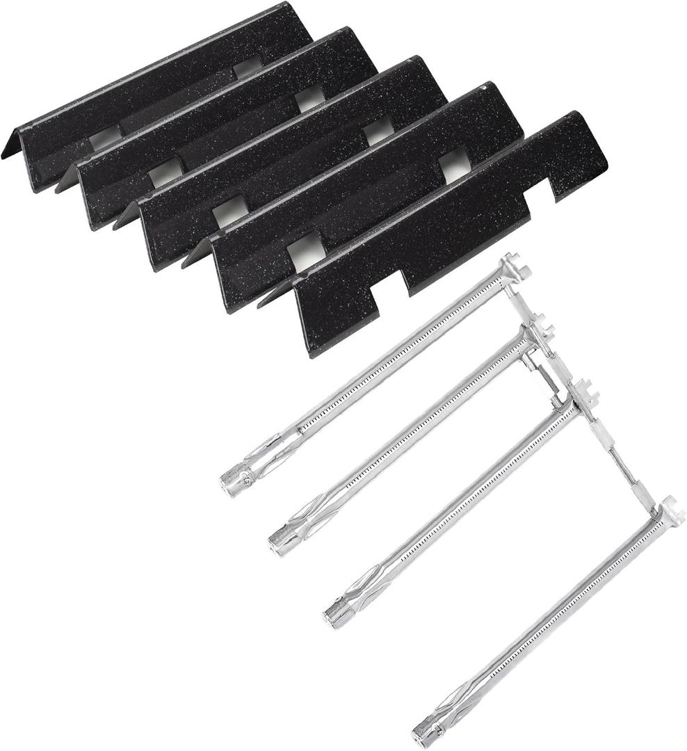 SafBbcue Spirit e330 Grill Parts for Weber Spirit e330 Parts 7636 Flavorizer Bars 68948 65518 Burner Tube for Weber Spirit E330 E335 SP330 SP-335 Grill Replacement Parts, Porcelain Steel (black)